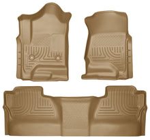 Cargar imagen en el visor de la galería, Husky Liners 14 Chevrolet Silverado/GMC Sierra WeatherBeater Tan Front &amp; 2nd Seat Floor Liners