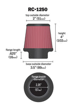 Cargar imagen en el visor de la galería, K&amp;N Universal Chrome Filter 2.25 Inch Flange / 3.5 Inch Base / 2 Inch Top / 4 Inch Height