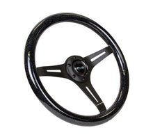 Cargar imagen en el visor de la galería, NRG Classic Wood Grain Steering Wheel (350mm) Black Sparkled Grip w/Black 3-Spoke Center