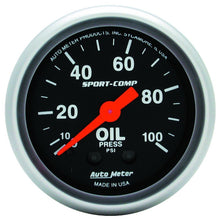 Cargar imagen en el visor de la galería, Autometer Sport Comp 52mm Mechanical 0-100 PSI Oil Pressure Gauge