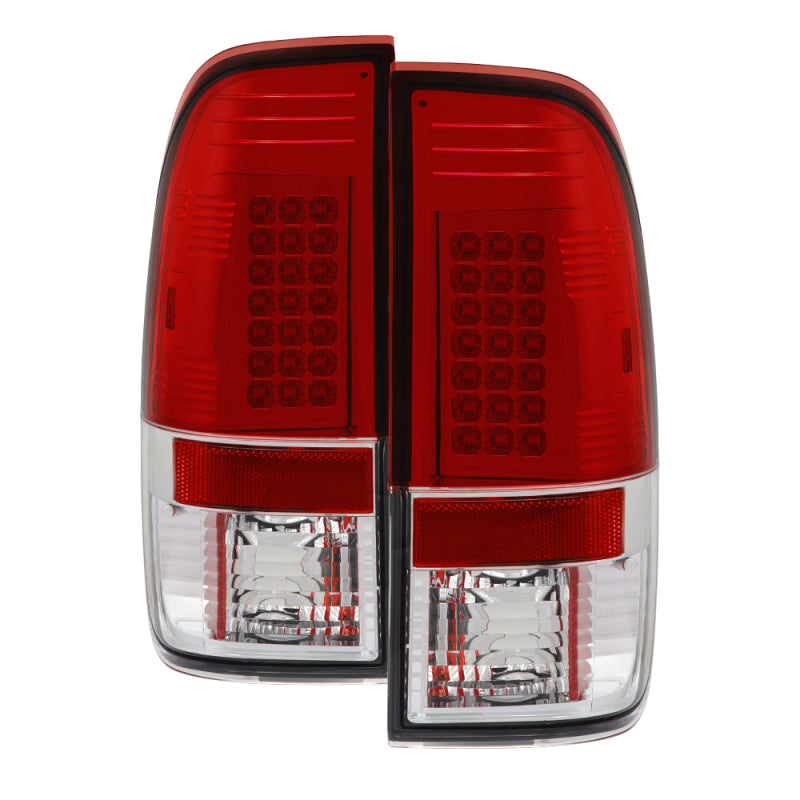 Spyder Ford F150 side 97-03/F250/350 Duty 99-07 LED Tail Lights Red Clear ALT-YD-FF15097-LED-RC