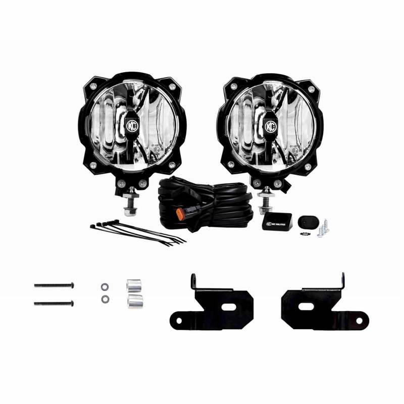 KC HiLiTES 18-23 Jeep JL/JT 6in Pro6 Gravity LED Pillar Mount 2-Light Sys (SAE/ECE - 20W Drv Beam)