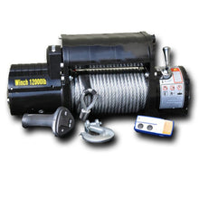 Cargar imagen en el visor de la galería, DV8 Offroad 12000 LB Winch w/ Steel Cable &amp; Wireless Remote - Black