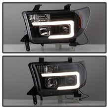 Cargar imagen en el visor de la galería, Spyder 08-13 Toyota Sequoia Projector Headlights - Light Bar DRL - Black PRO-YD-TTU07V2-LB-BK