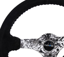 Cargar imagen en el visor de la galería, NRG Reinforced Steering Wheel (350mm / 3in. Deep) Blk Suede w/Hydrodipped Digi-Camo Spokes