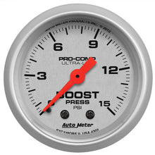 Cargar imagen en el visor de la galería, Autometer Ultra-Lite 52mm 0-15 PSI Mechanical Boost Gauge