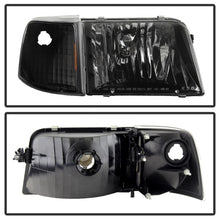 Cargar imagen en el visor de la galería, Xtune Ford Ranger 93-97 Crystal Headlights w/ Corner Lights 4pcs Sets Black HD-JH-FR93-SET-BK