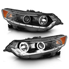 Cargar imagen en el visor de la galería, ANZO 2009-2012 Acura Tsx Projector Headlights w/ Halo Black (CCFL) (HID Compatible)