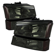 Cargar imagen en el visor de la galería, Xtune Chevy Silverado 2500HD 03-06 Crystal Headlights w/ Amber Lights Smoke HD-JH-CSIL03-AM-SM-SET