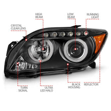 Cargar imagen en el visor de la galería, ANZO 2005-2010 Scion Tc Projector Headlights w/ Halo Black (CCFL)