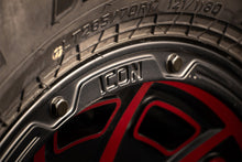 Cargar imagen en el visor de la galería, ICON Victory17x8.5 6x5.5 0mm Offset 4.75in BS Satin Black w/Red Tint Wheel