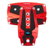 Cargar imagen en el visor de la galería, NRG Brushed Aluminum Sport Pedal A/T - Red w/Black Rubber Inserts