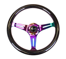 Cargar imagen en el visor de la galería, NRG Classic Wood Grain Steering Wheel (350mm) Black Sparkle/Galaxy Color w/Neochrome 3-Spoke