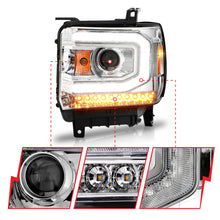 Cargar imagen en el visor de la galería, ANZO 2014-2015 GMC Sierra 1500 Projector Headlights w/ Light Bar Chrome Housing (Halogen Type)