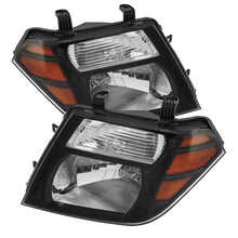 Cargar imagen en el visor de la galería, Xtune Nissan Pathfinder 08-11 Amber Crystal Headlights Black HD-JH-NP08-AM-BK