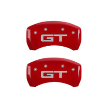 Cargar imagen en el visor de la galería, MGP 4 Caliper Covers Engraved Front 2015/Mustang Engraved Rear 2015/GT Red finish silver ch