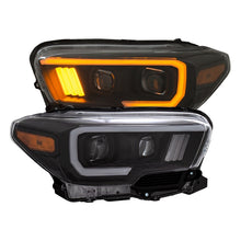 Cargar imagen en el visor de la galería, ANZO 2016-2017 Toyota Tacoma Projector Headlights w/ Plank Style Switchback Black w/ Amber w/ DRL