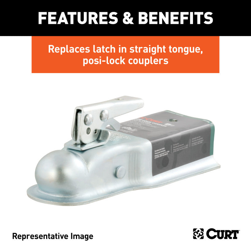 Curt Replacement 2in Posi-Lock Coupler Latch for Straight-Tongue Couplers