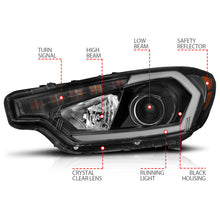 Cargar imagen en el visor de la galería, ANZO 2014-2016 Kia Forte Projector Headlights w/ Light Bar Black Housing w/ DRL