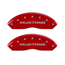 Cargar imagen en el visor de la galería, MGP 4 Caliper Covers Engraved Front Mustang Engraved Rear SN95/GT Red finish silver ch