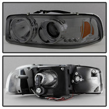 Cargar imagen en el visor de la galería, Spyder GMC Sierra 1500/2500/3500 99-06 Projector Headlights LED Halo LED Smoke PRO-YD-CDE00-HL-SMC