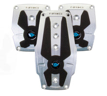 Cargar imagen en el visor de la galería, NRG Brushed Aluminum Sport Pedal M/T - Silver w/Black Rubber Inserts