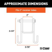 Cargar imagen en el visor de la galería, Curt Trailer Safety Chain Holder Bracket w/ 2in Shank