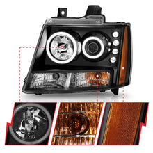 Cargar imagen en el visor de la galería, ANZO 2007-2013 Chevrolet Avalanche Projector Headlights w/ Halo Black (CCFL)