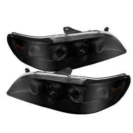 Spyder Honda Accord 98-02 1PC Projector Headlights LED Halo Amber Reflector Blk PRO-YD-HA98-AM-BK