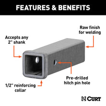 Cargar imagen en el visor de la galería, Curt 9in Raw Steel Receiver Tubing (2in Receiver)