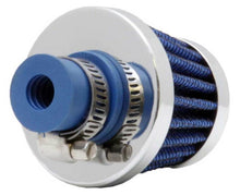 Cargar imagen en el visor de la galería, K&amp;N 2in Base OD x .375in Flange ID x 1.75in H Rubber Base Crankcase Vent Filter - Blue