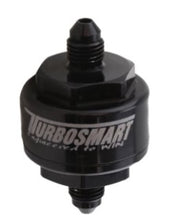 Cargar imagen en el visor de la galería, Turbosmart Billet Turbo Oil Feed Filter w/ 44 Micron Pleated Disc AN-4 Male Inlet - Black