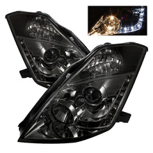 Cargar imagen en el visor de la galería, Spyder Nissan 350Z 03-05 Projector Headlights Halogen Model Only - DRL Smoke PRO-YD-N350Z02-DRL-SM