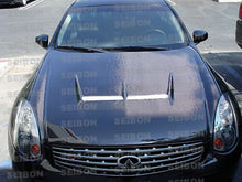 Load image into Gallery viewer, Seibon 03-07 Infiniti G35 Coupe JS Carbon Fiber Hood