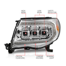 Load image into Gallery viewer, ANZO 05-11 Toyota Tacoma LED Projector Headlights w/Light Bar Swtchbk Seq. Chrome w/Initiation Light