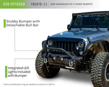 Cargar imagen en el visor de la galería, DV8 Offroad 07-18 Jeep Wrangler JK/JL FS-11 Stubby Mid Length Steel Front Bumper w/ Winch Plate