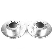 Cargar imagen en el visor de la galería, Power Stop 17-20 Ford F-550 Super Duty Front Drilled &amp; Slotted Rotor - Pair