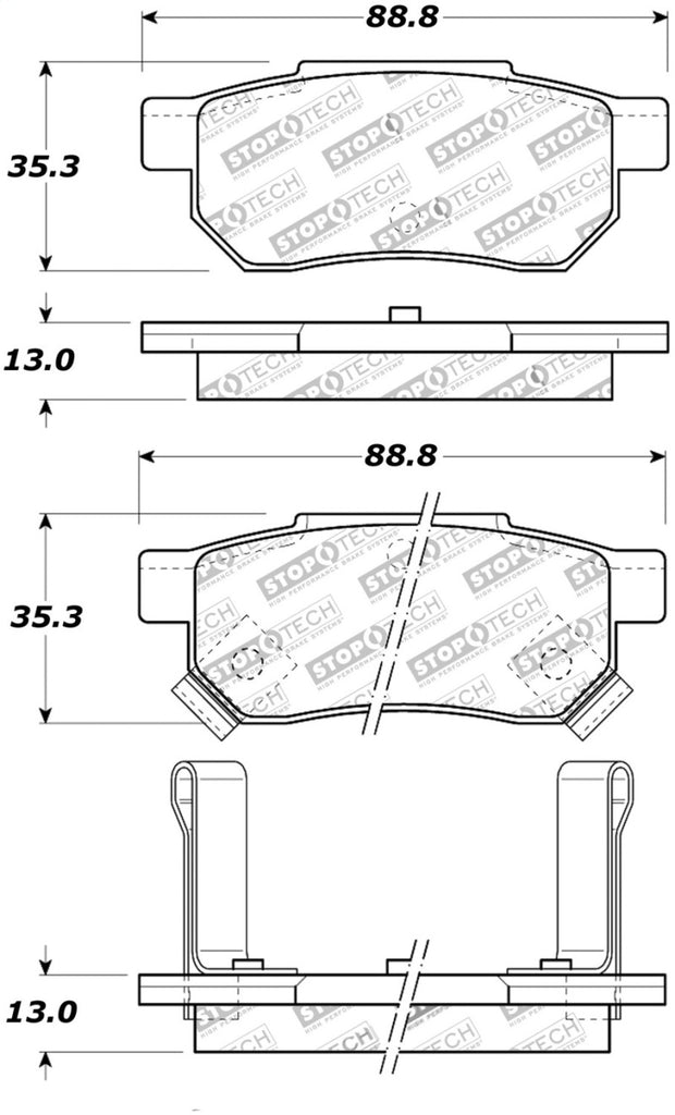 StopTech Street Touring 90-01 Integra (exc. Type R) Brake Pads