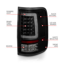 Cargar imagen en el visor de la galería, ANZO 2004-2006 Ford F-150 LED Tail Lights w/ Light Bar Black Housing Smoke Lens