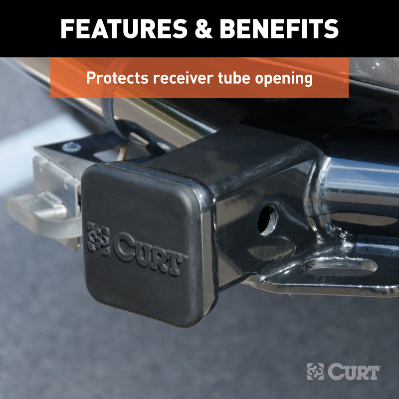 Curt 2in Rubber Hitch Tube Cover (Packaged)