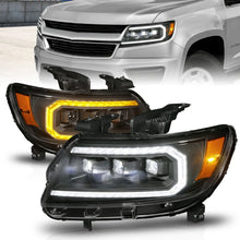 Cargar imagen en el visor de la galería, ANZO 15-22 Chevrolet Colorado Full LED Projector Headlights w/ Initiation &amp; Sequential - Black
