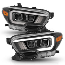 Cargar imagen en el visor de la galería, ANZO 2016-2017 Toyota Tacoma Projector Headlights w/ Plank Style Switchback Black w/ Amber w/ DRL