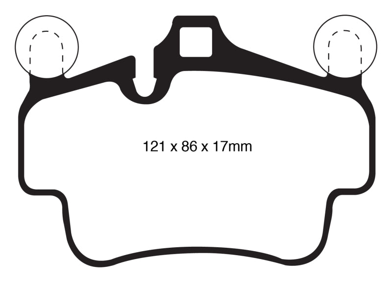 EBC 07-08 Porsche 911 (997) (Cast Iron Rotor only) 3.6 Carrera 2 Redstuff Front Brake Pads