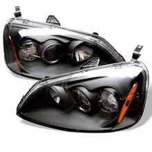 Load image into Gallery viewer, Spyder Honda Civic 01-03 2/4DR Projector Headlights - LED Halo Amber Reflector Blk PRO-YD-HC01-AM-BK