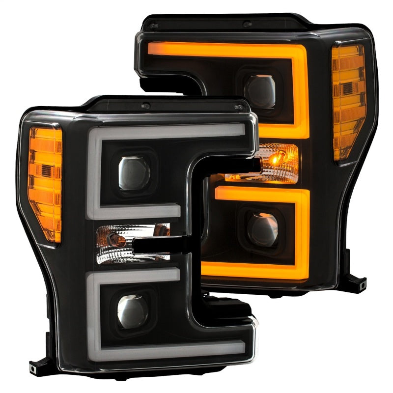 ANZO LED Headlights 17-18 Ford F-250 Super Duty Plank-Style L.E.D. Headlight Black (Pair)