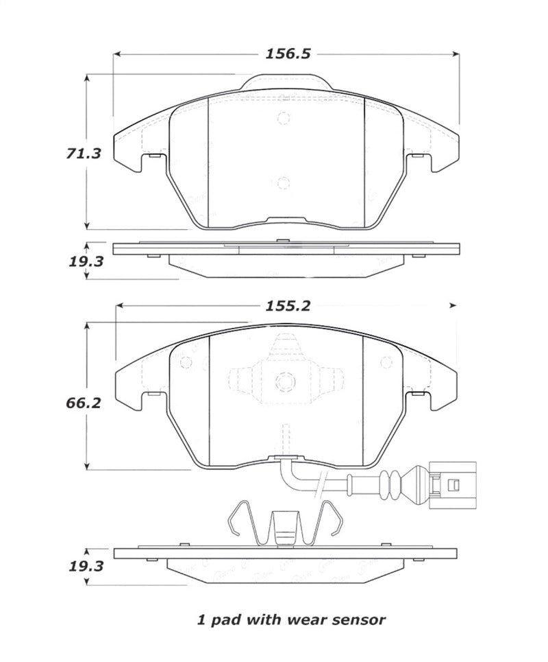 StopTech Street Touring 06-10 Audi A3 / 08-10 Audi TT / 06-09 VW GTI Jetta Front Pads