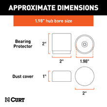 Load image into Gallery viewer, Curt 1.98in Bearing Protectors &amp; Covers (2-Pack)