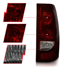 Cargar imagen en el visor de la galería, ANZO 2003-2006 Chevrolet Silverado 1500 Taillights Taillights Dark Red/Clear Lens (OE Style) (Pair)