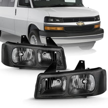 Cargar imagen en el visor de la galería, ANZO 2003-2017 Chevy Express Crystal Headlight Black