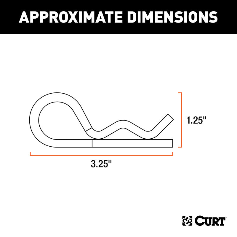 Curt Hitch Clips (Fits 1/2in or 5/8in Pin Zinc 3-Pack)